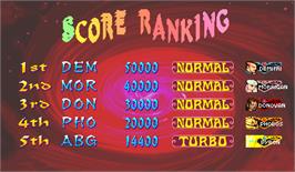 High Score Screen for Vampire Savior 2: The Lord of Vampire.