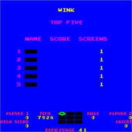 High Score Screen for Wink.