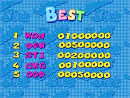 High Score Screen for Wonder Stick.