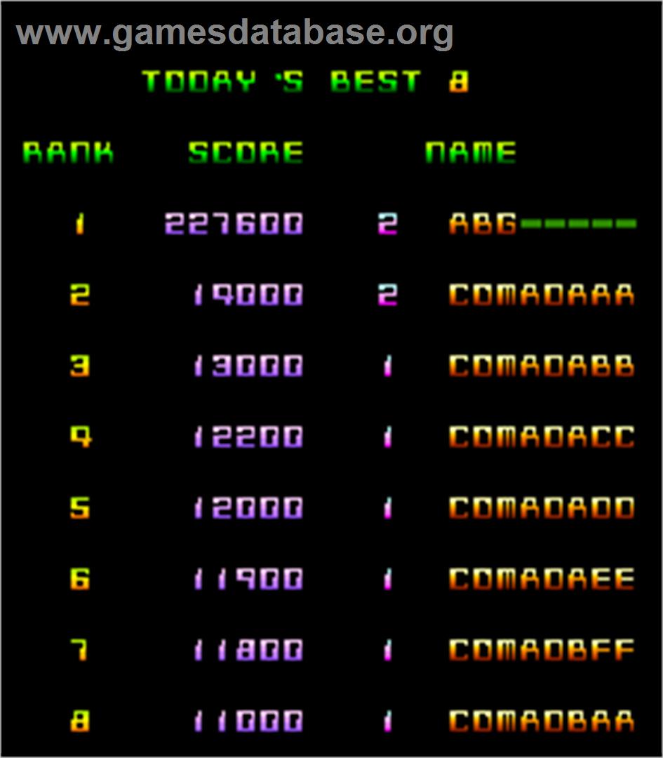 Air Attack - Arcade - Artwork - High Score Screen