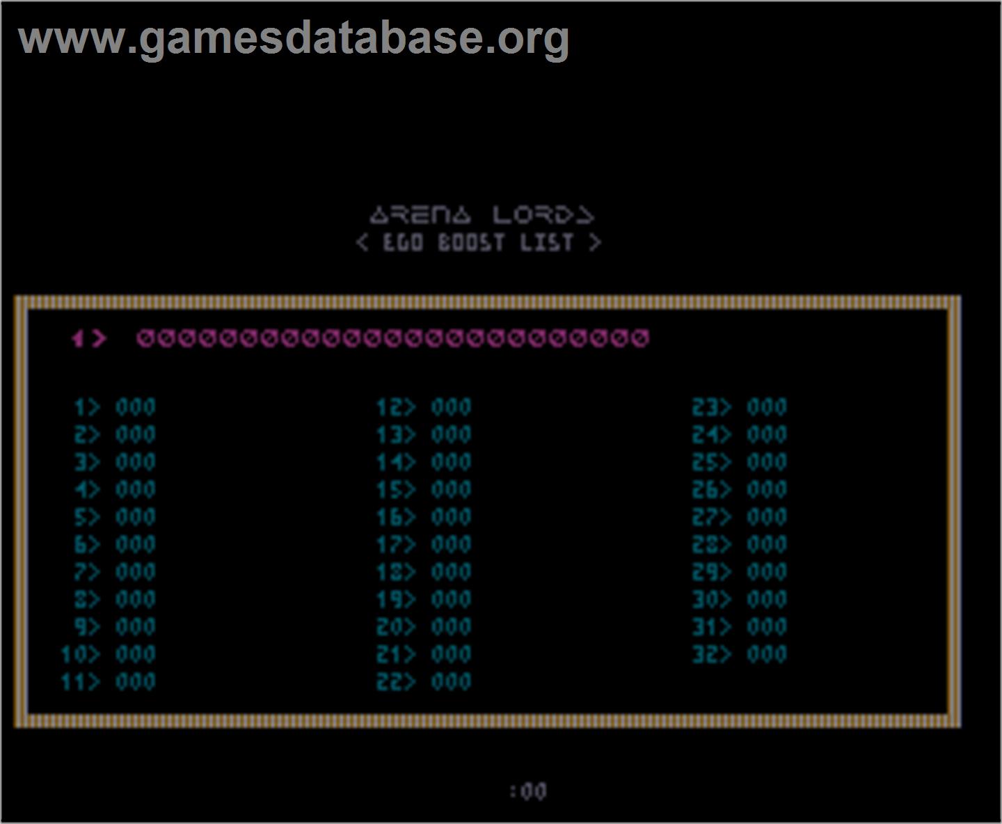 Alien Arena - Arcade - Artwork - High Score Screen
