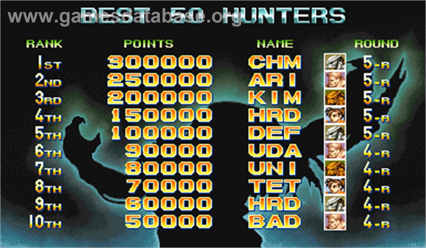 Alien vs. Predator - Arcade - Artwork - High Score Screen