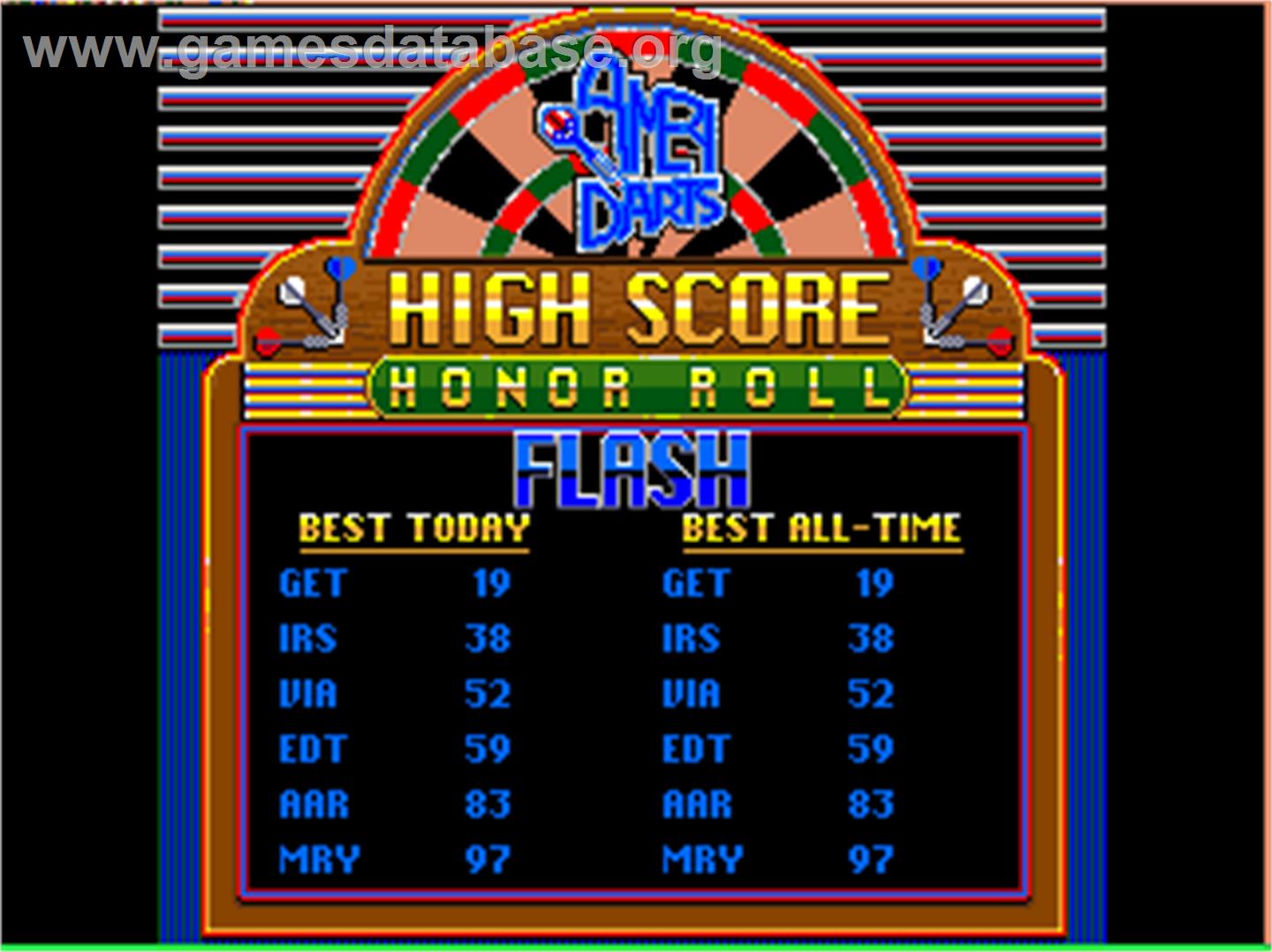 AmeriDarts - Arcade - Artwork - High Score Screen