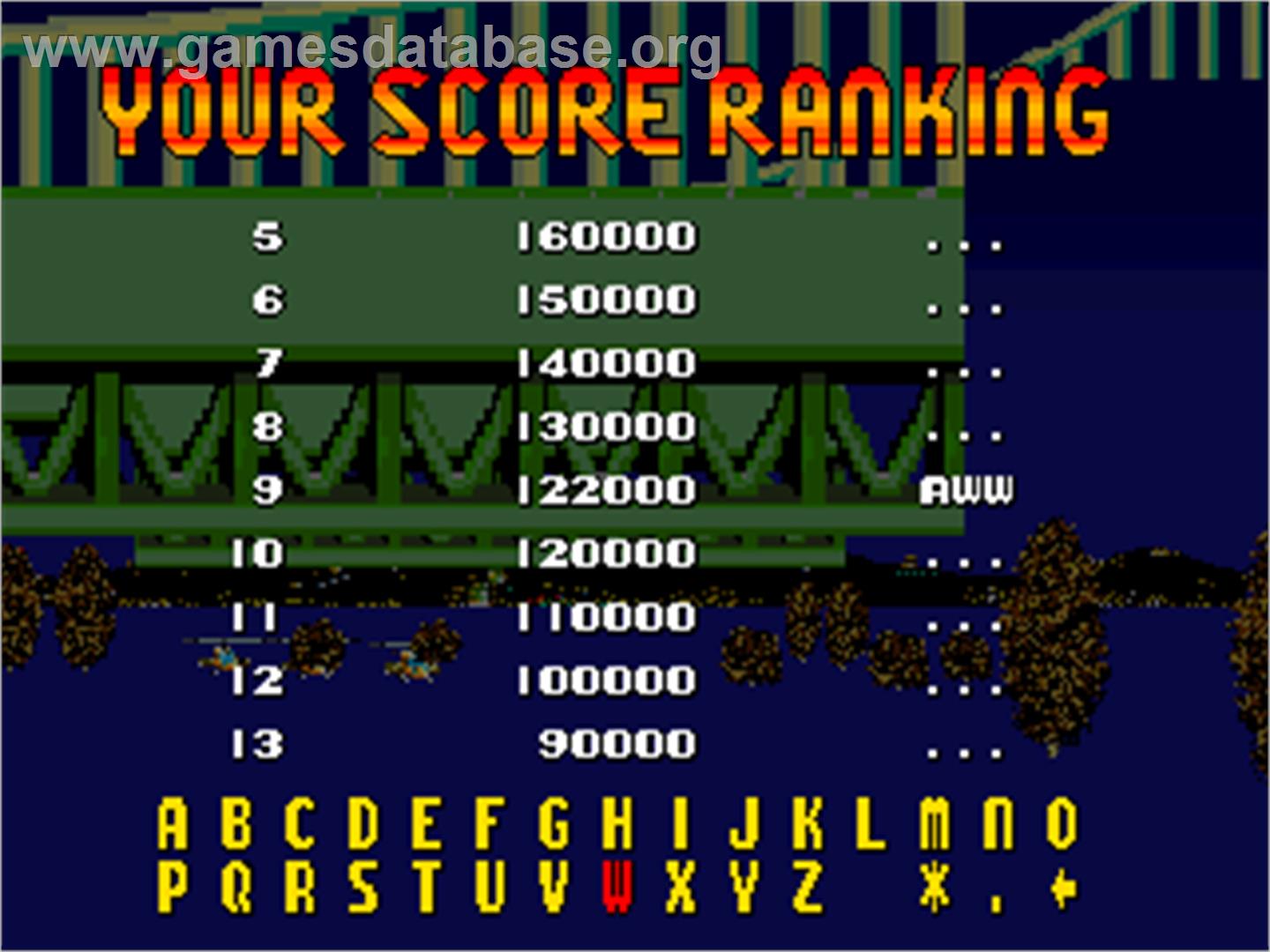 Apache 3 - Arcade - Artwork - High Score Screen