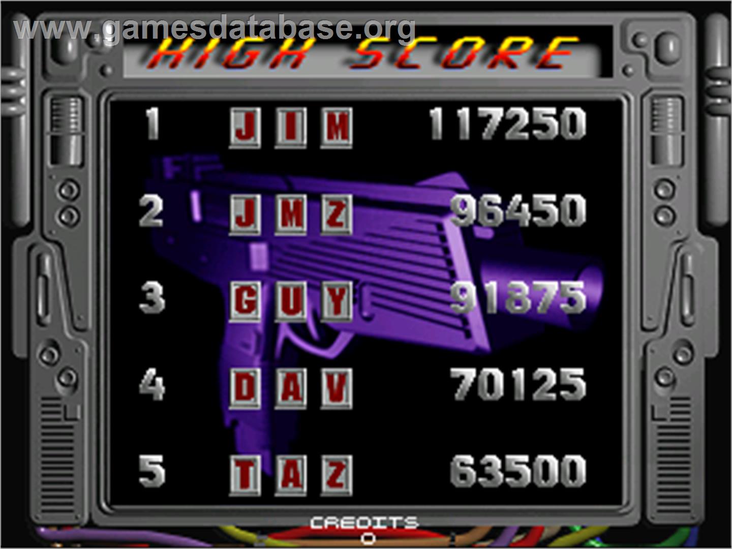 Area 51 / Maximum Force Duo v2.0 - Arcade - Artwork - High Score Screen