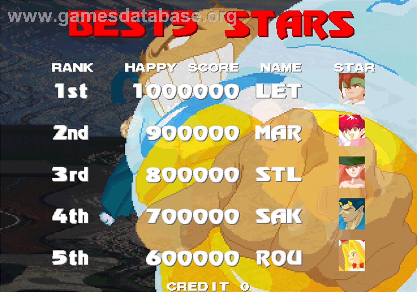 Astra SuperStars - Arcade - Artwork - High Score Screen