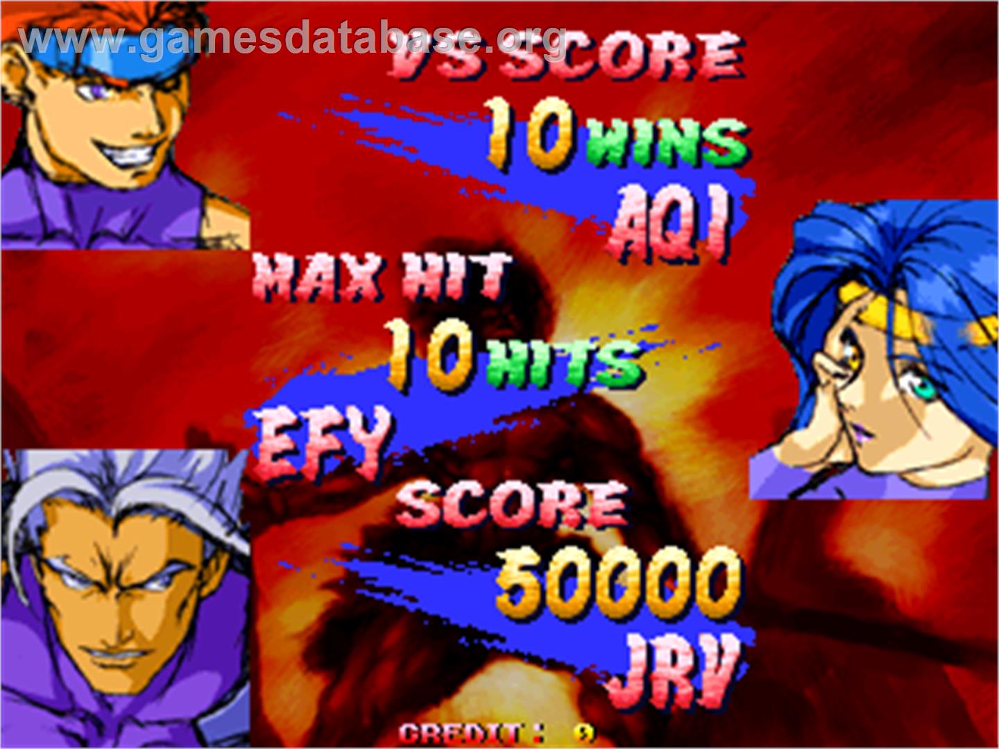 Asura Blade - Sword of Dynasty - Arcade - Artwork - High Score Screen