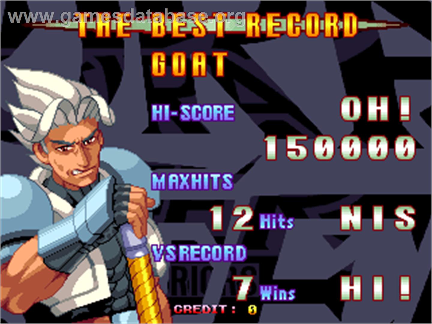 Asura Buster - Eternal Warriors - Arcade - Artwork - High Score Screen