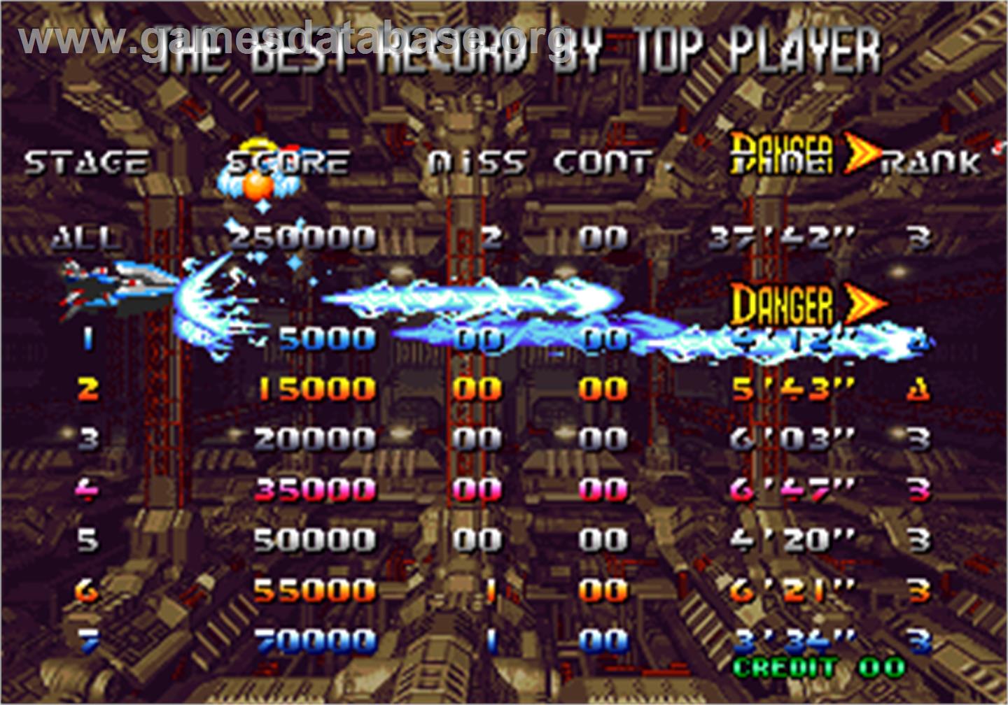 Blazing Star - Arcade - Artwork - High Score Screen