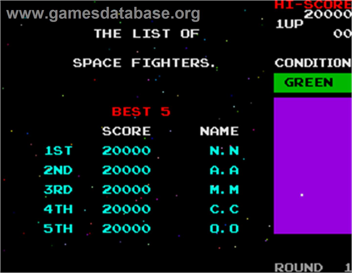 Bosconian - Arcade - Artwork - High Score Screen