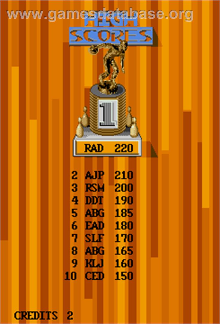 Coors Light Bowling - Arcade - Artwork - High Score Screen