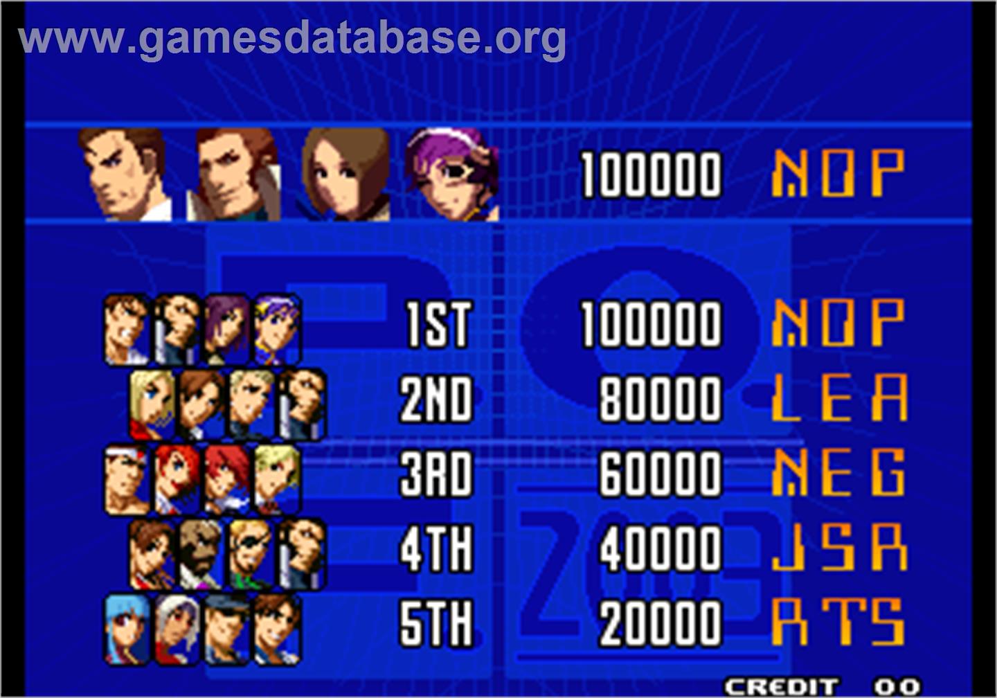 Crouching Tiger Hidden Dragon 2003 - Arcade - Artwork - High Score Screen