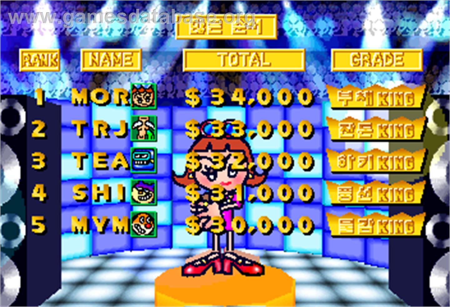 DaeJeon! SanJeon SuJeon - Arcade - Artwork - High Score Screen