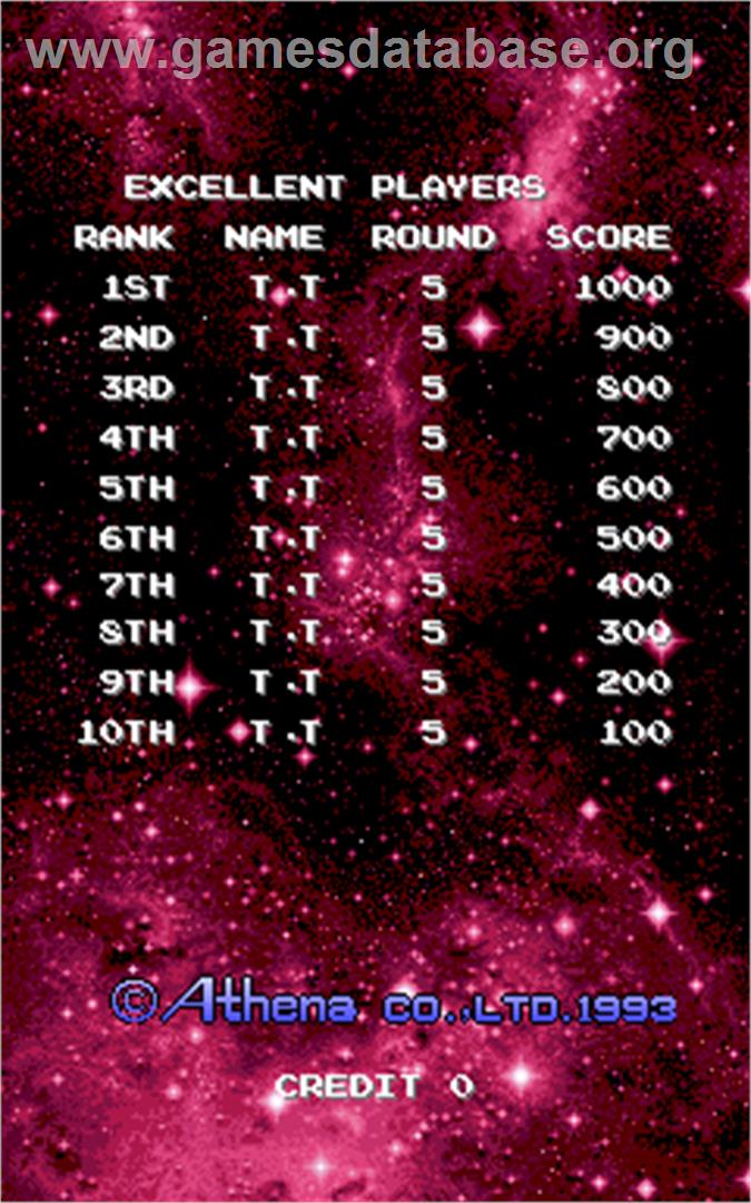 Daioh - Arcade - Artwork - High Score Screen