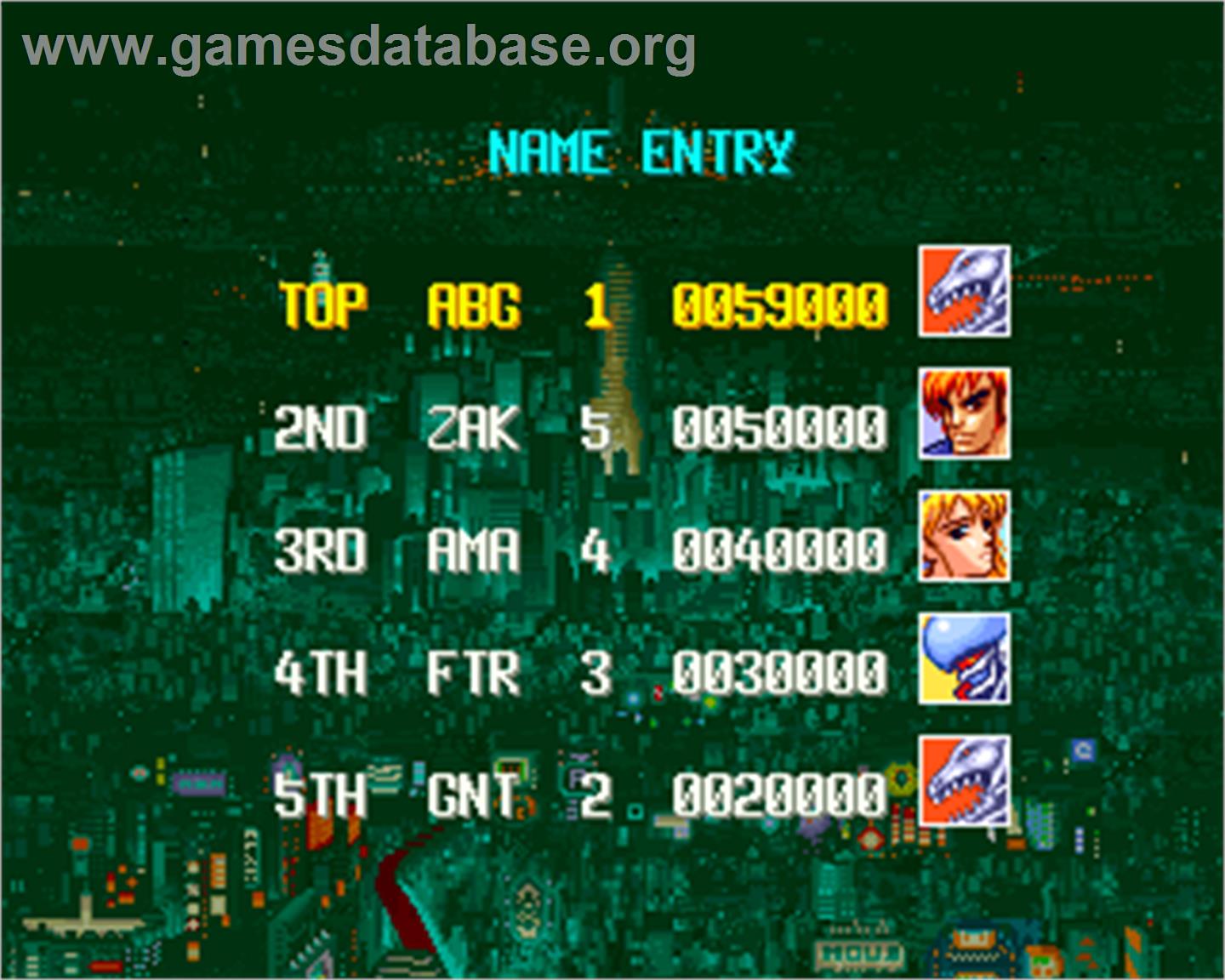 Denjin Makai - Arcade - Artwork - High Score Screen