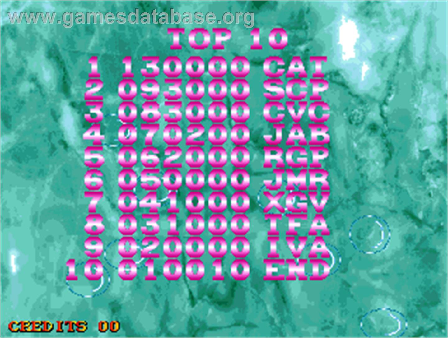 Diver Boy - Arcade - Artwork - High Score Screen