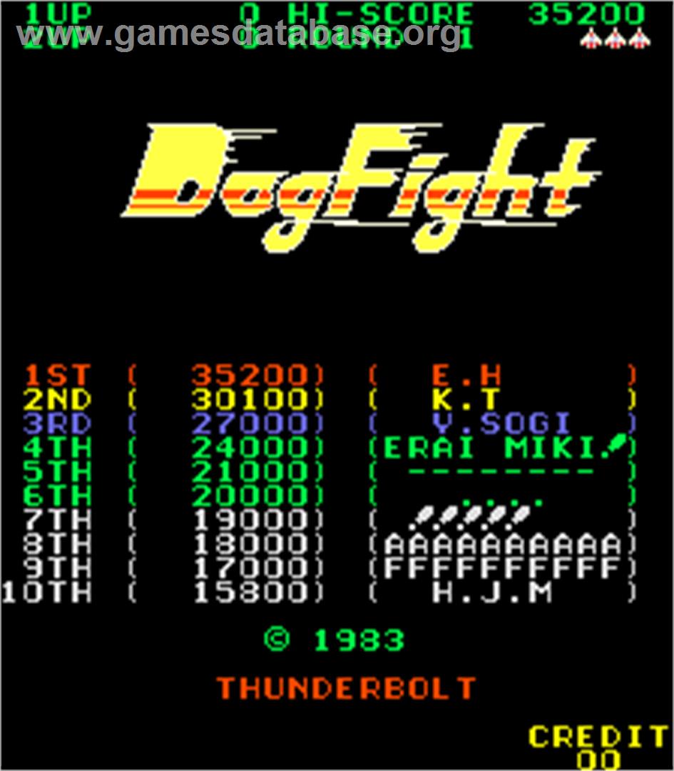 Dog Fight - Arcade - Artwork - High Score Screen