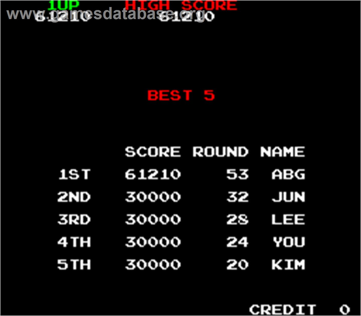Dream Land / Super Dream Land - Arcade - Artwork - High Score Screen