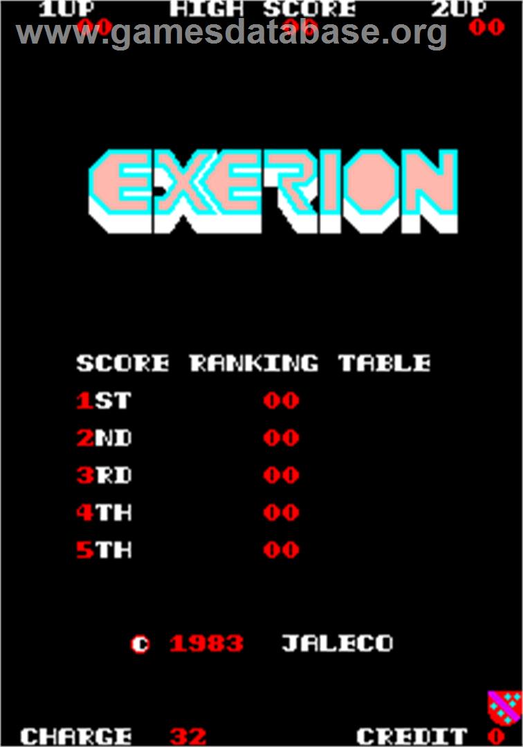 Exerion - Arcade - Artwork - High Score Screen