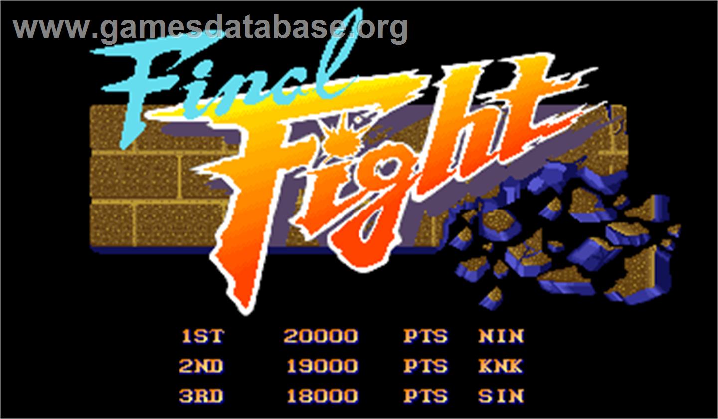 Final Fight - Arcade - Artwork - High Score Screen