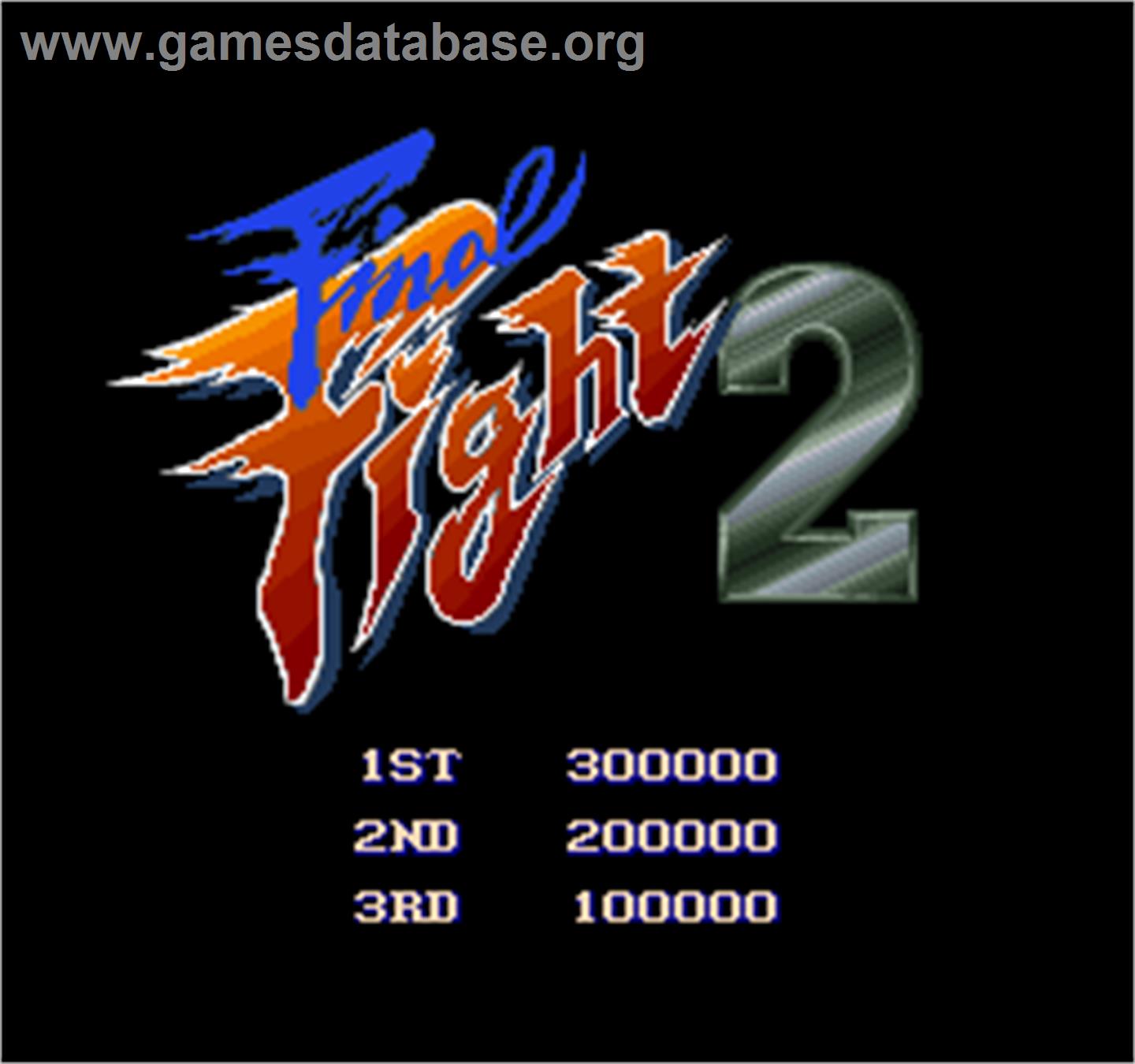 Final Fight 2 - Arcade - Artwork - High Score Screen