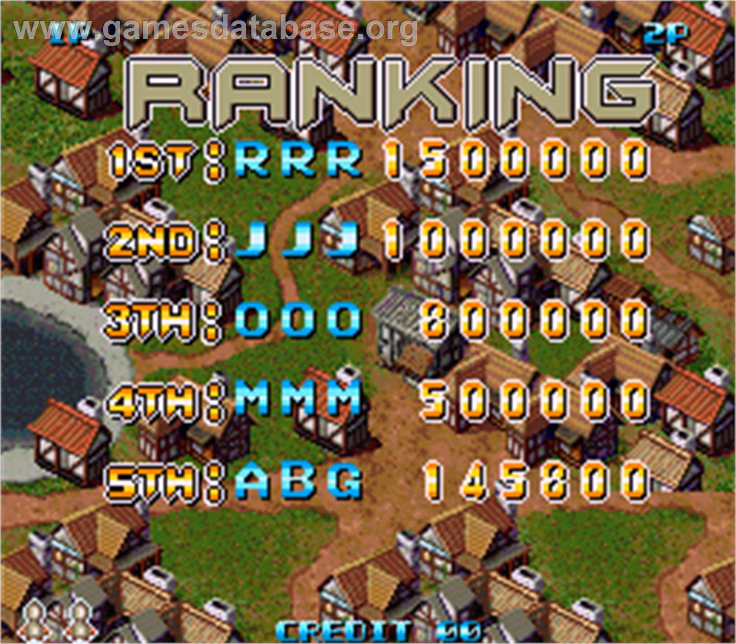 Fire Hawk - Arcade - Artwork - High Score Screen