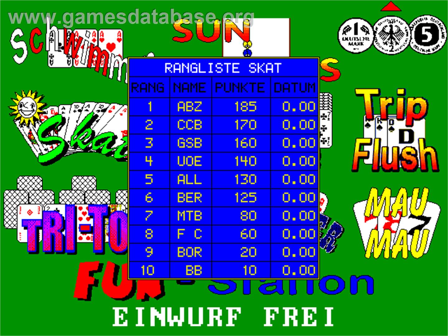 Fun Station Spielekoffer 9 Spiele - Arcade - Artwork - High Score Screen