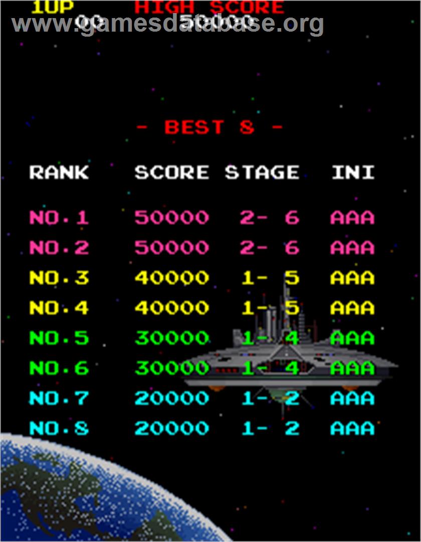 Galaga '88 - Arcade - Artwork - High Score Screen