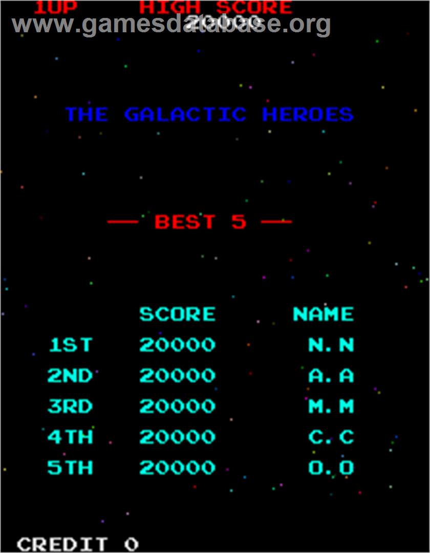 Galaga - Arcade - Artwork - High Score Screen