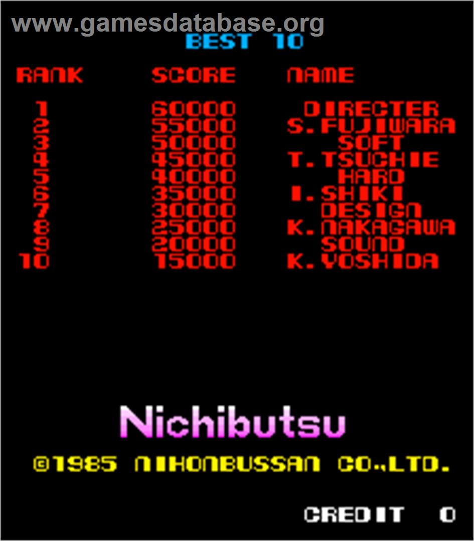Galivan - Cosmo Police - Arcade - Artwork - High Score Screen