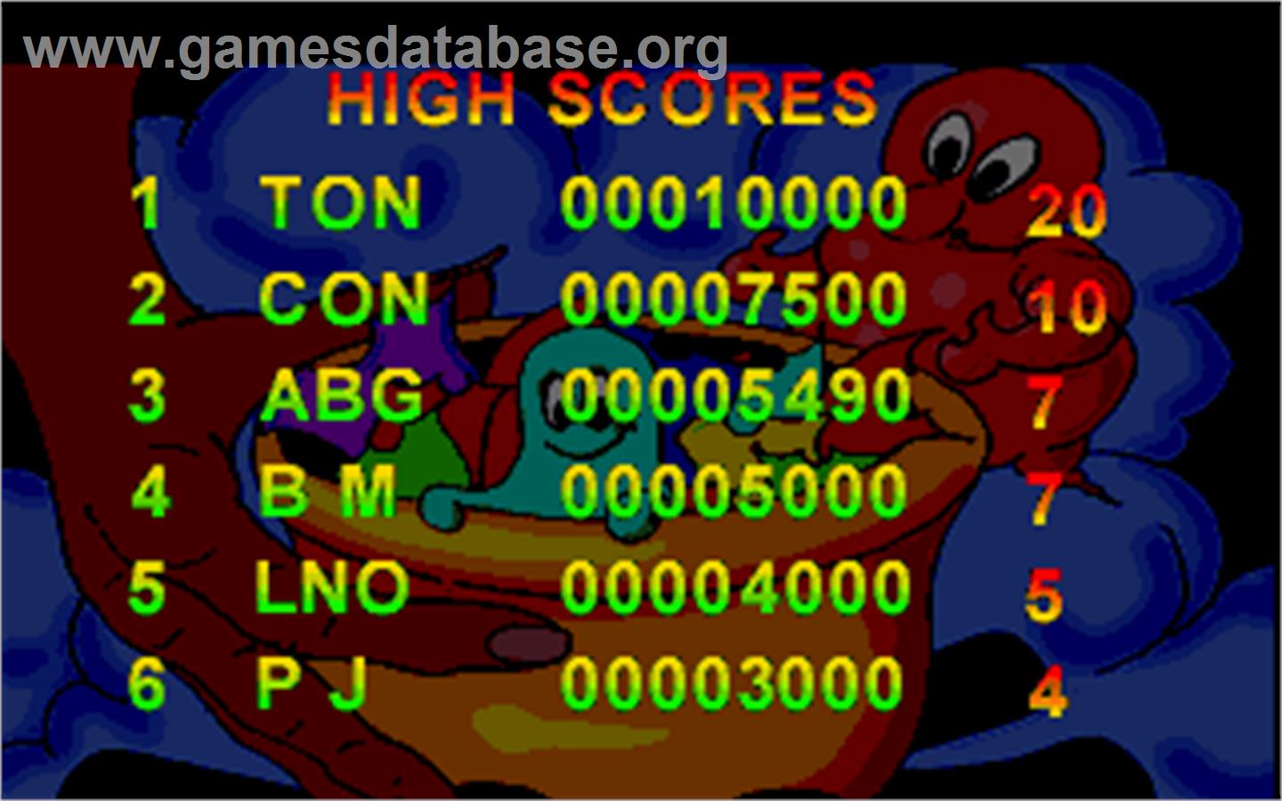 Ghost Hunter - Arcade - Artwork - High Score Screen