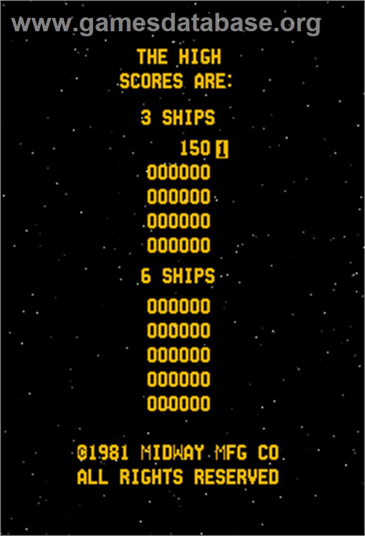 Gorf - Arcade - Artwork - High Score Screen