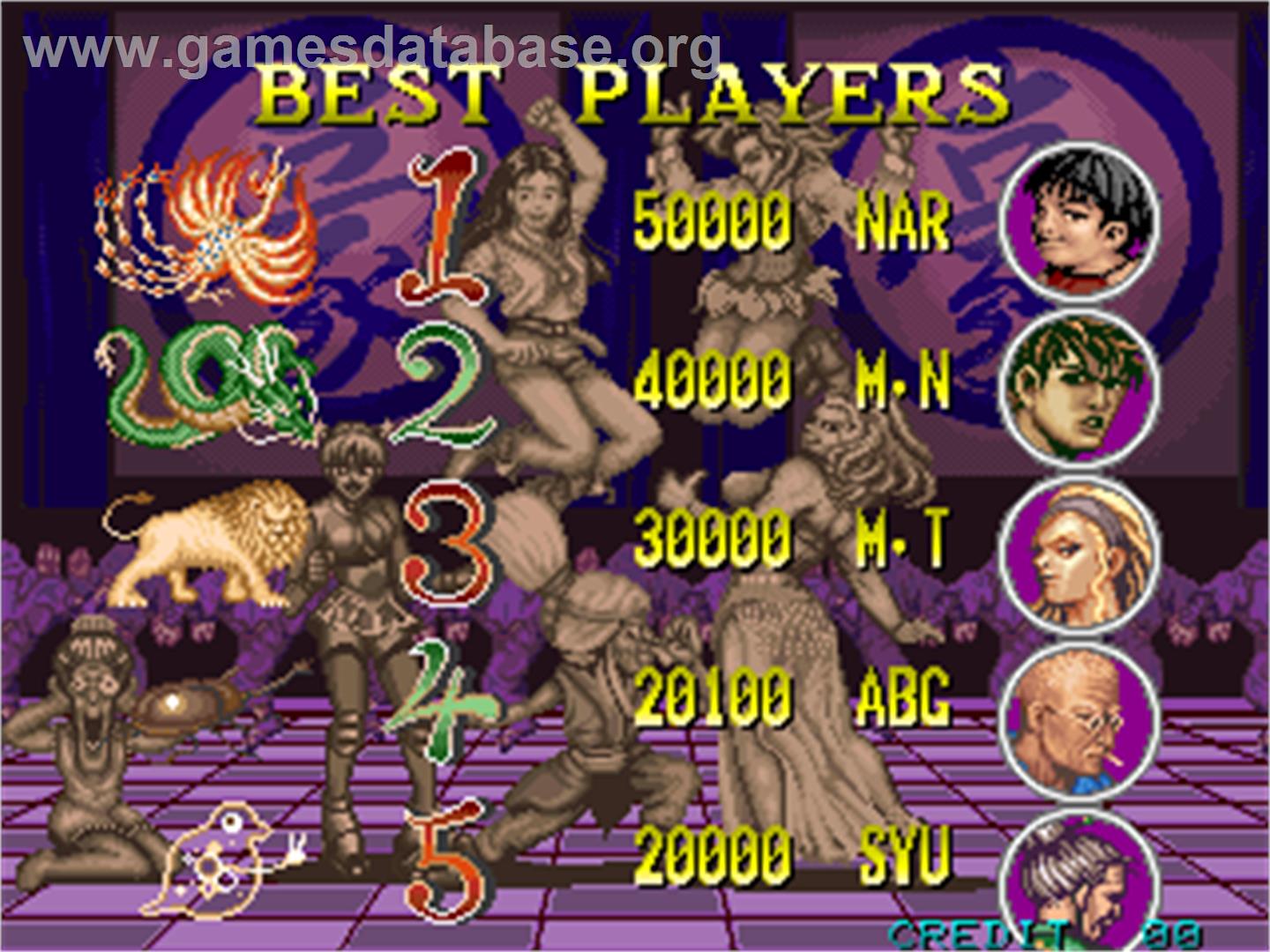 Gouketsuji Ichizoku 2 - Arcade - Artwork - High Score Screen