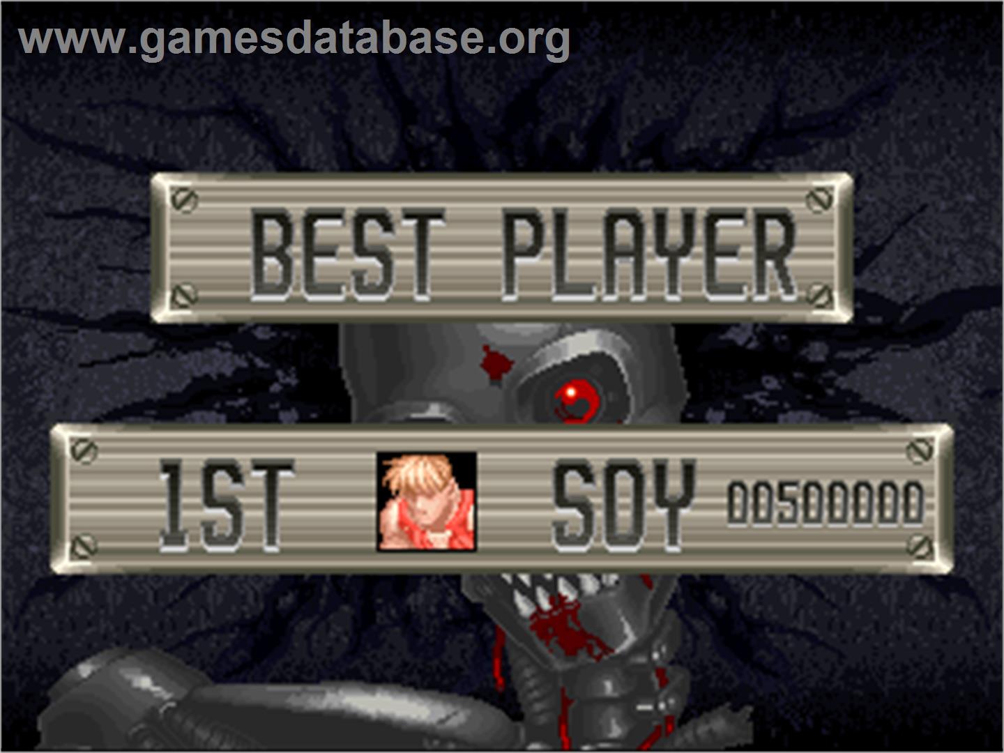 Gunbuster - Arcade - Artwork - High Score Screen