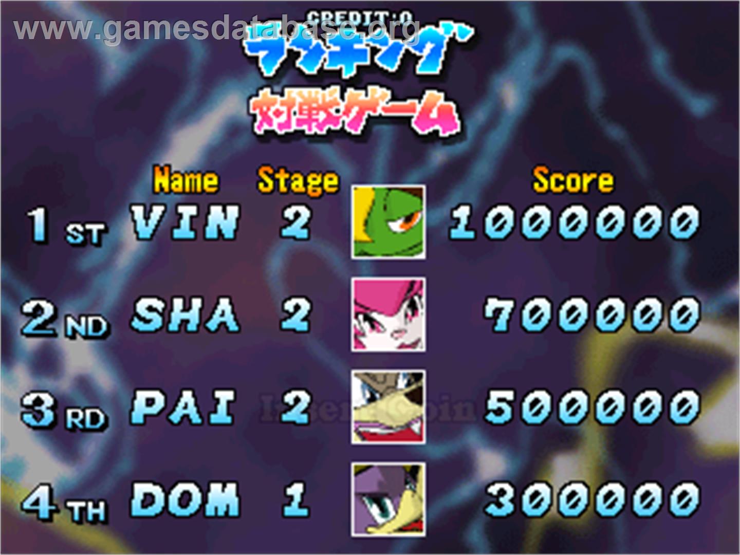 Gunpey - Arcade - Artwork - High Score Screen