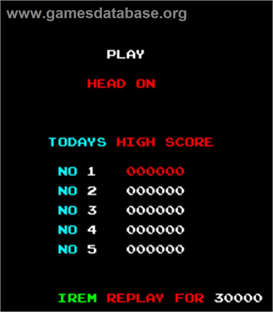 Head On - Arcade - Artwork - High Score Screen