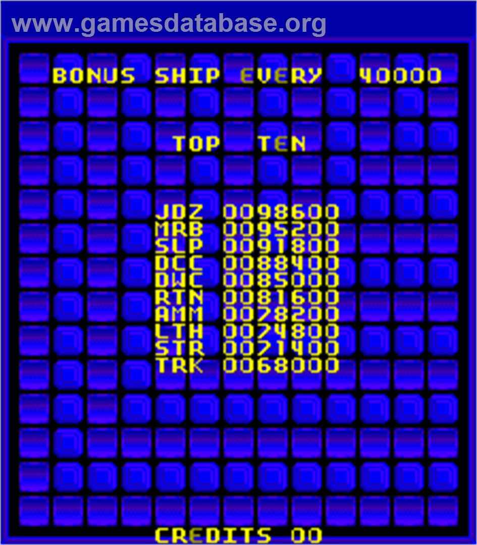 Ixion - Arcade - Artwork - High Score Screen
