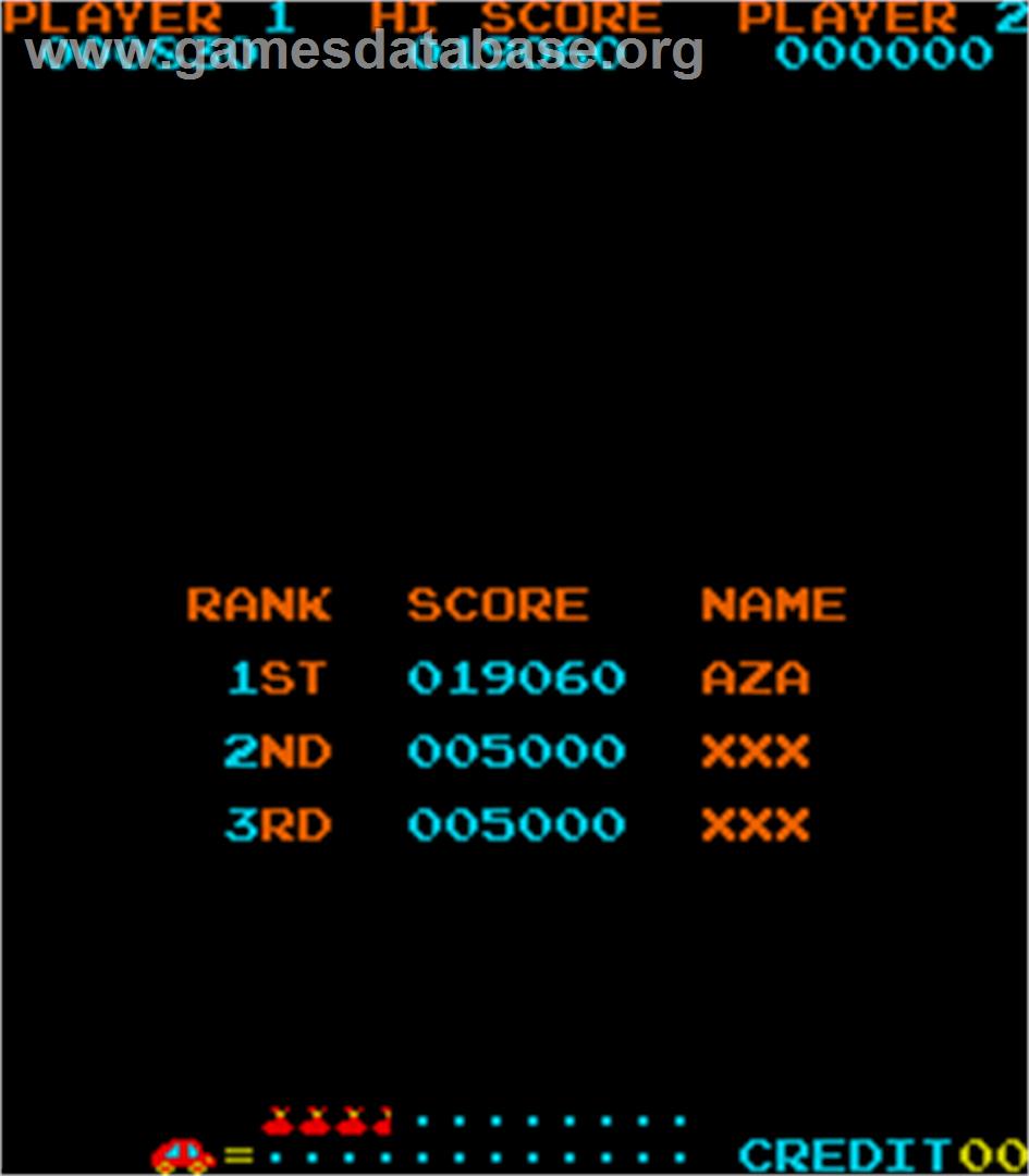 Jump Bug - Arcade - Artwork - High Score Screen