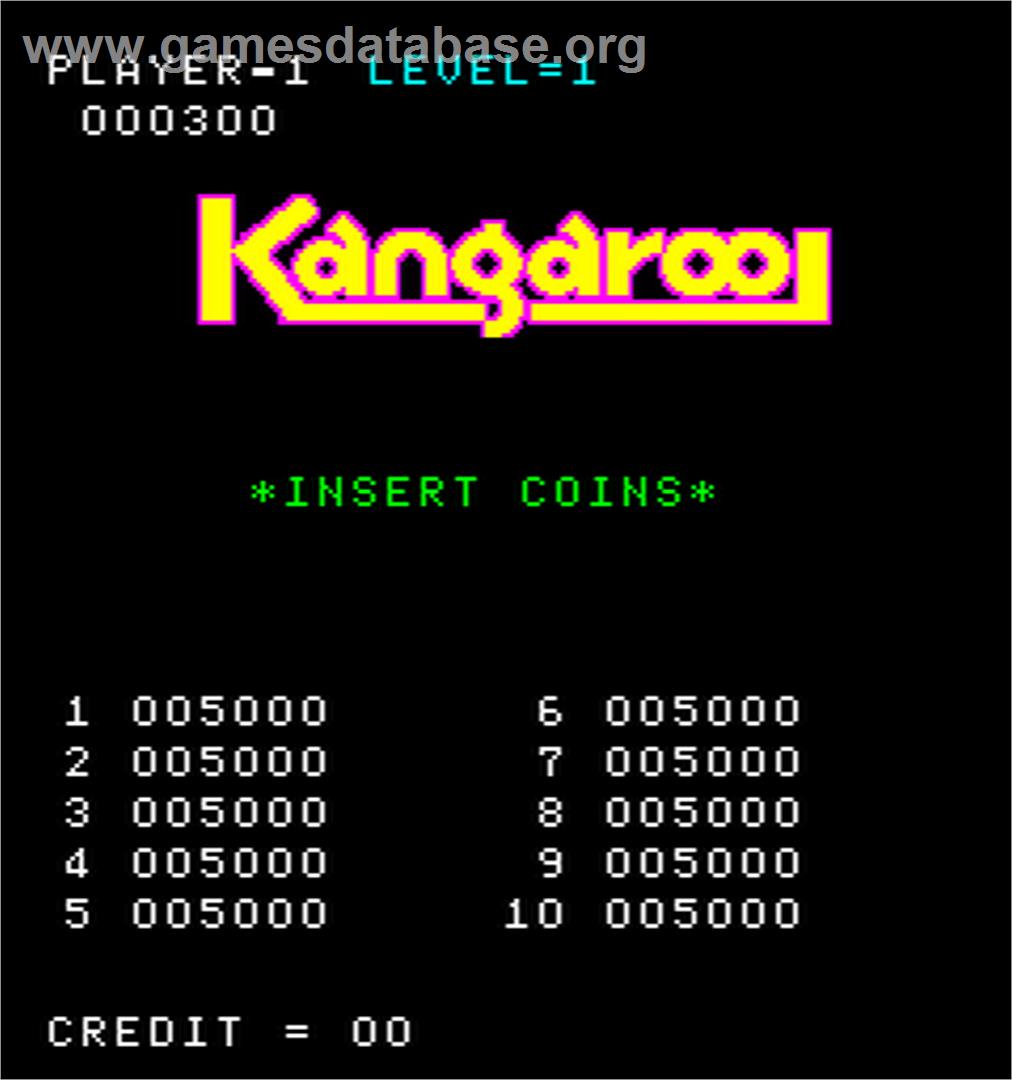 Kangaroo - Arcade - Artwork - High Score Screen
