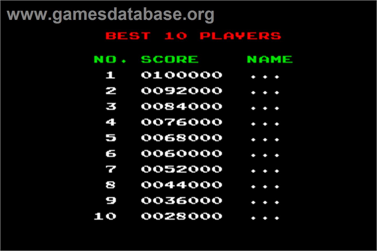 Kid Niki - Radical Ninja - Arcade - Artwork - High Score Screen