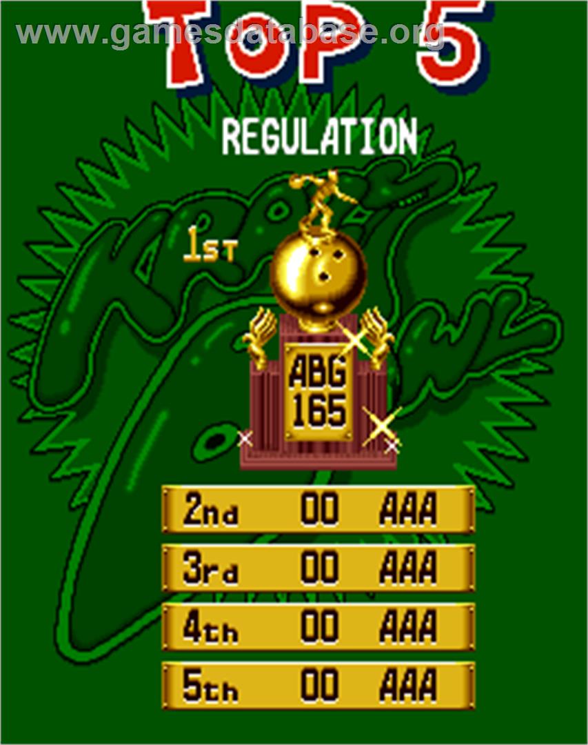 Krazy Bowl - Arcade - Artwork - High Score Screen