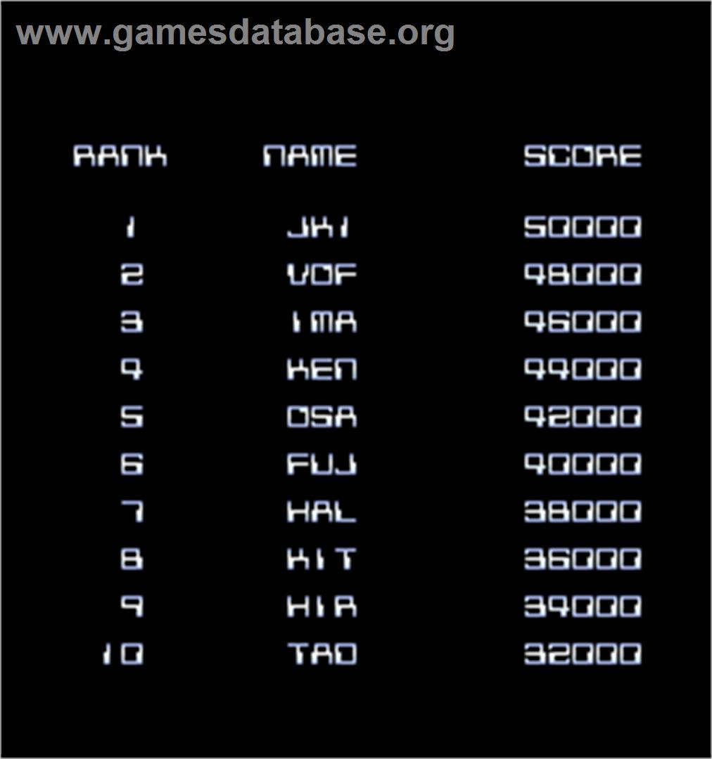 Last Mission - Arcade - Artwork - High Score Screen