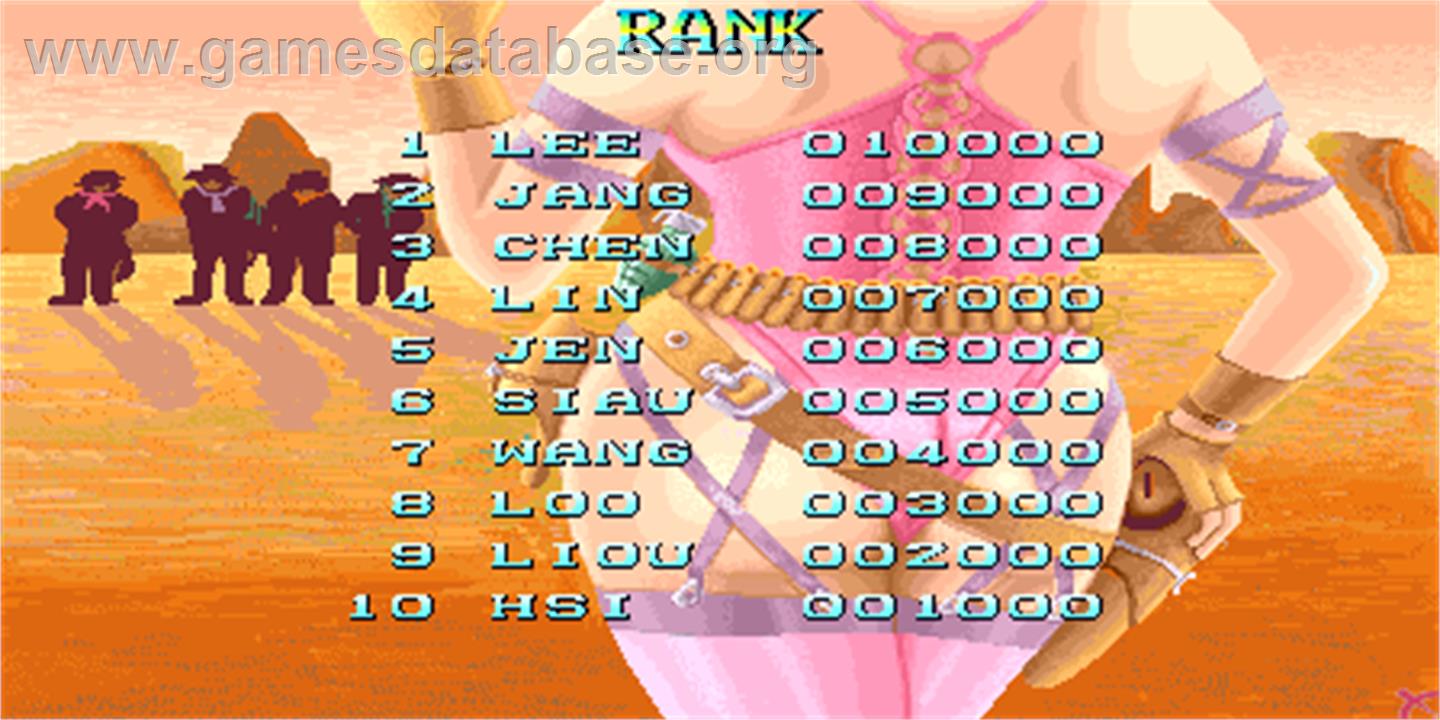 Lord of Gun - Arcade - Artwork - High Score Screen