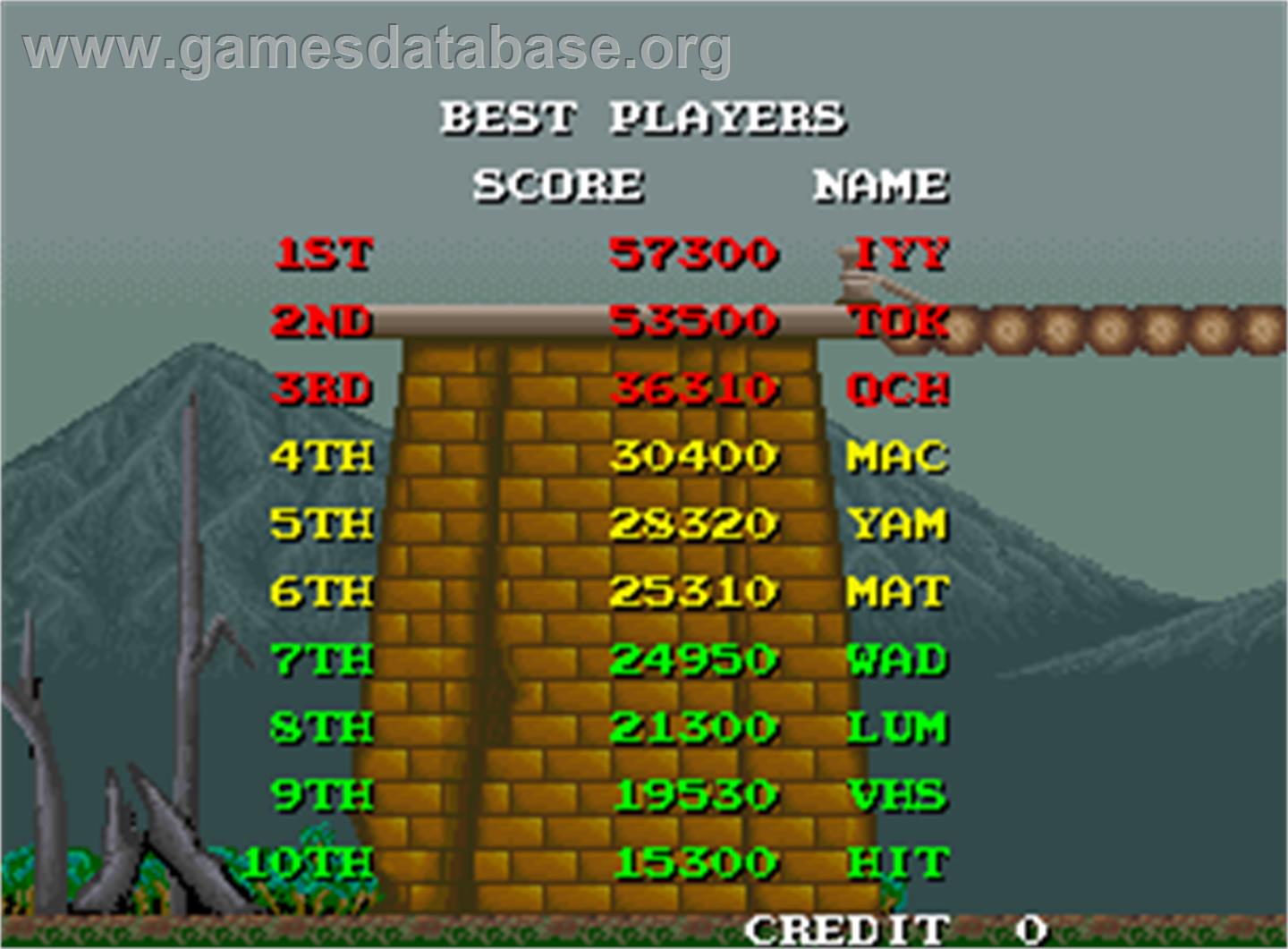 M.I.A. - Missing in Action - Arcade - Artwork - High Score Screen