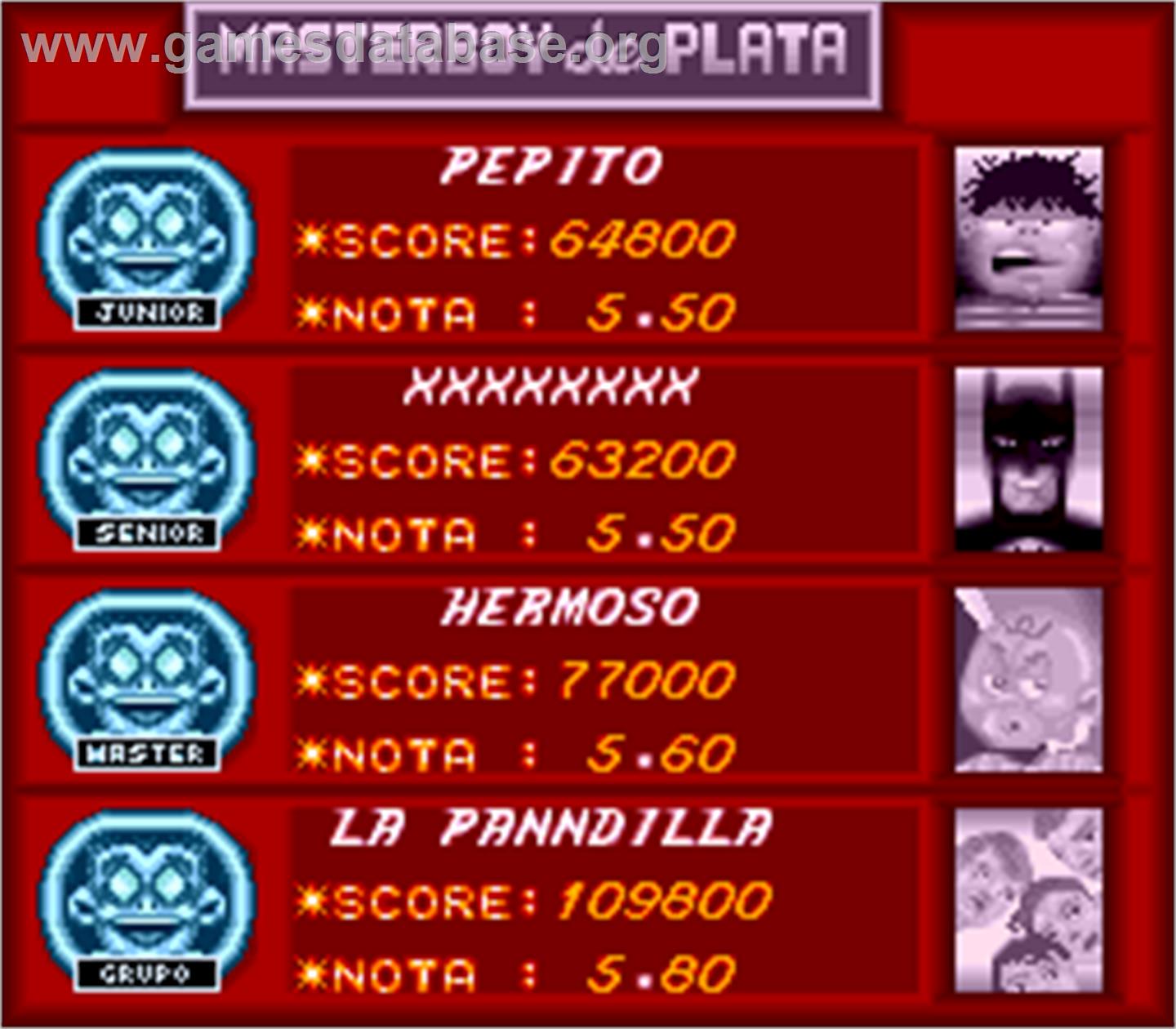 Master Boy - Arcade - Artwork - High Score Screen