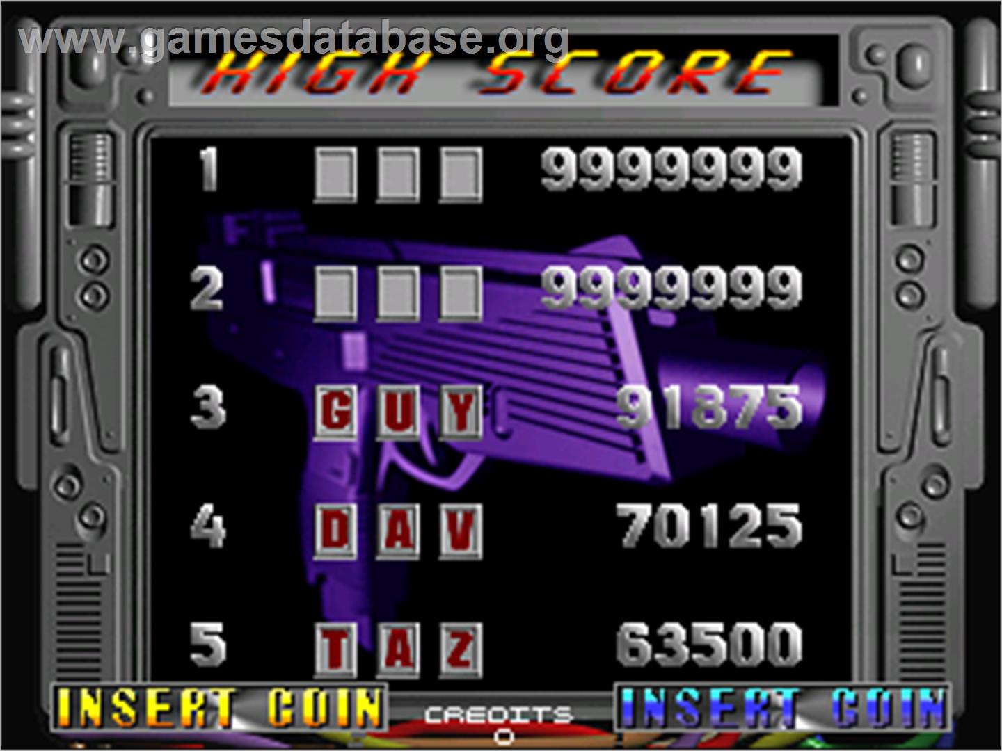 Maximum Force - Arcade - Artwork - High Score Screen