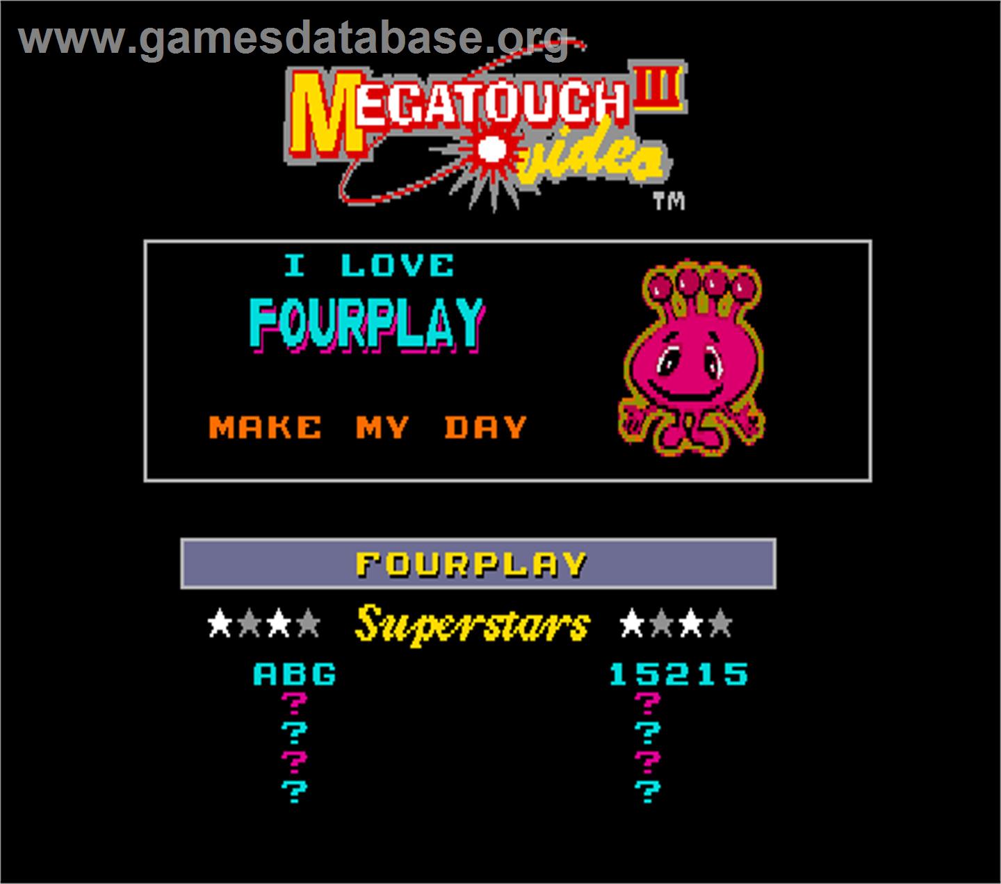 Megatouch III Tournament Edition - Arcade - Artwork - High Score Screen