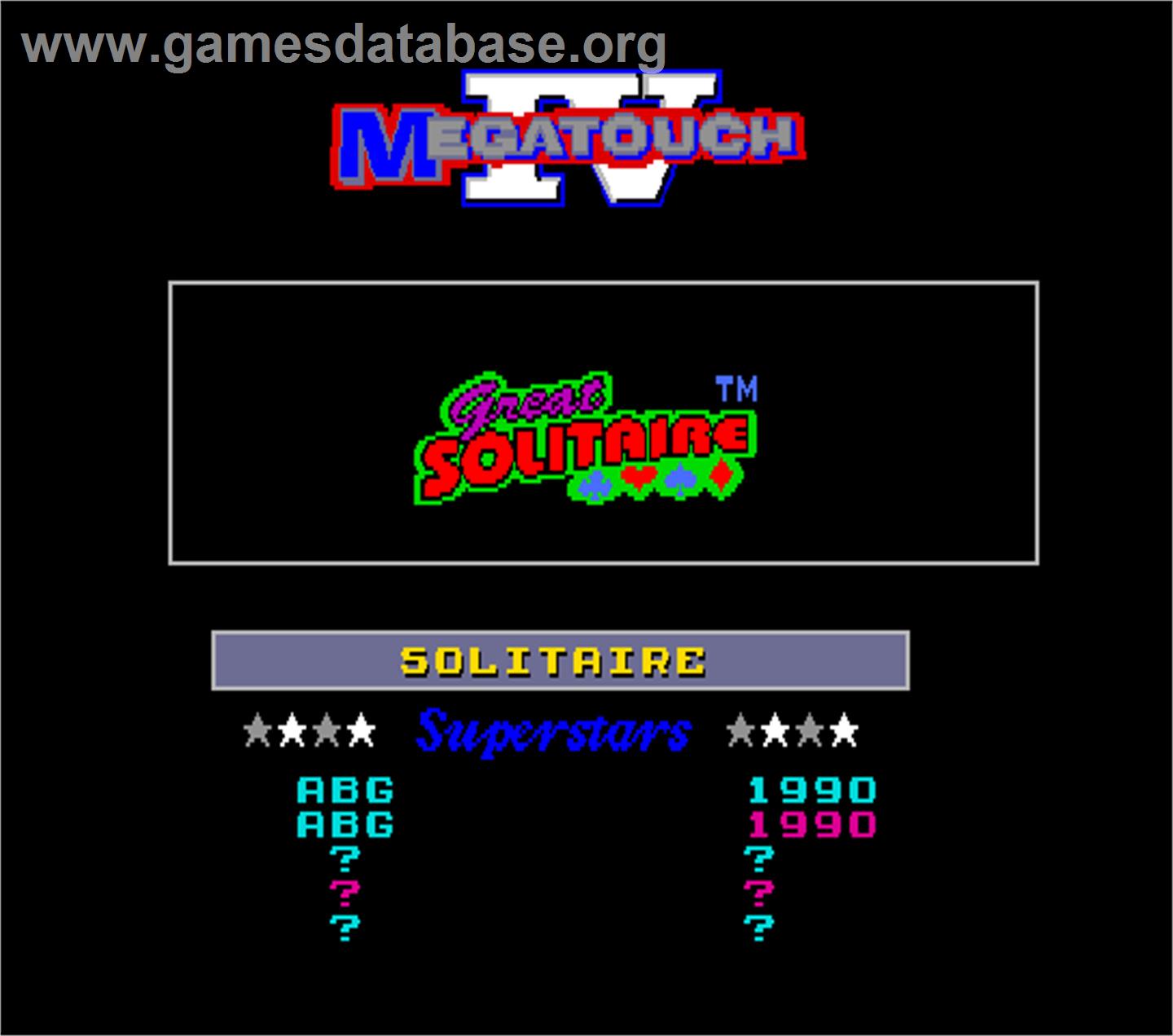 Megatouch IV Tournament Edition - Arcade - Artwork - High Score Screen