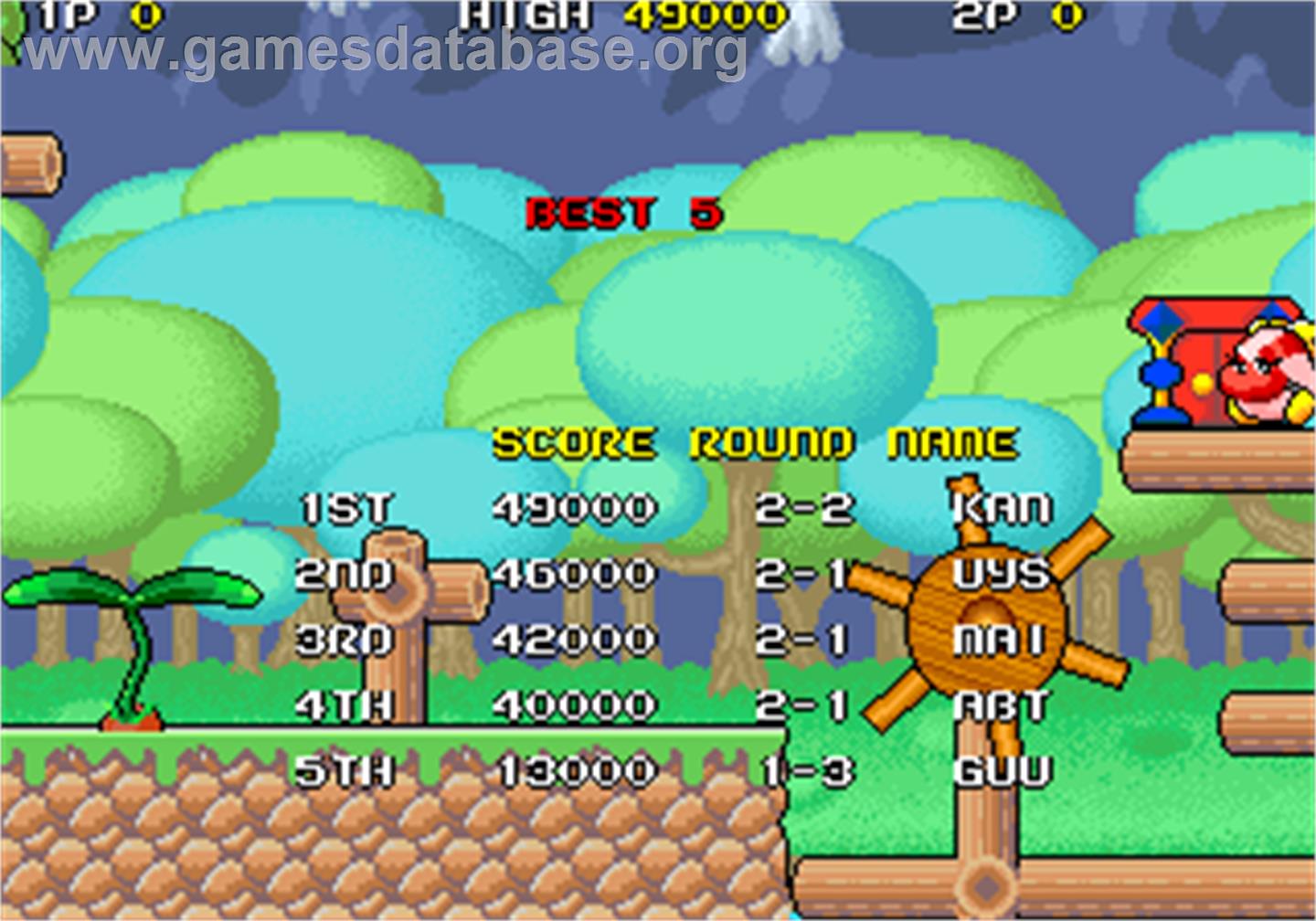 Mizubaku Daibouken - Arcade - Artwork - High Score Screen