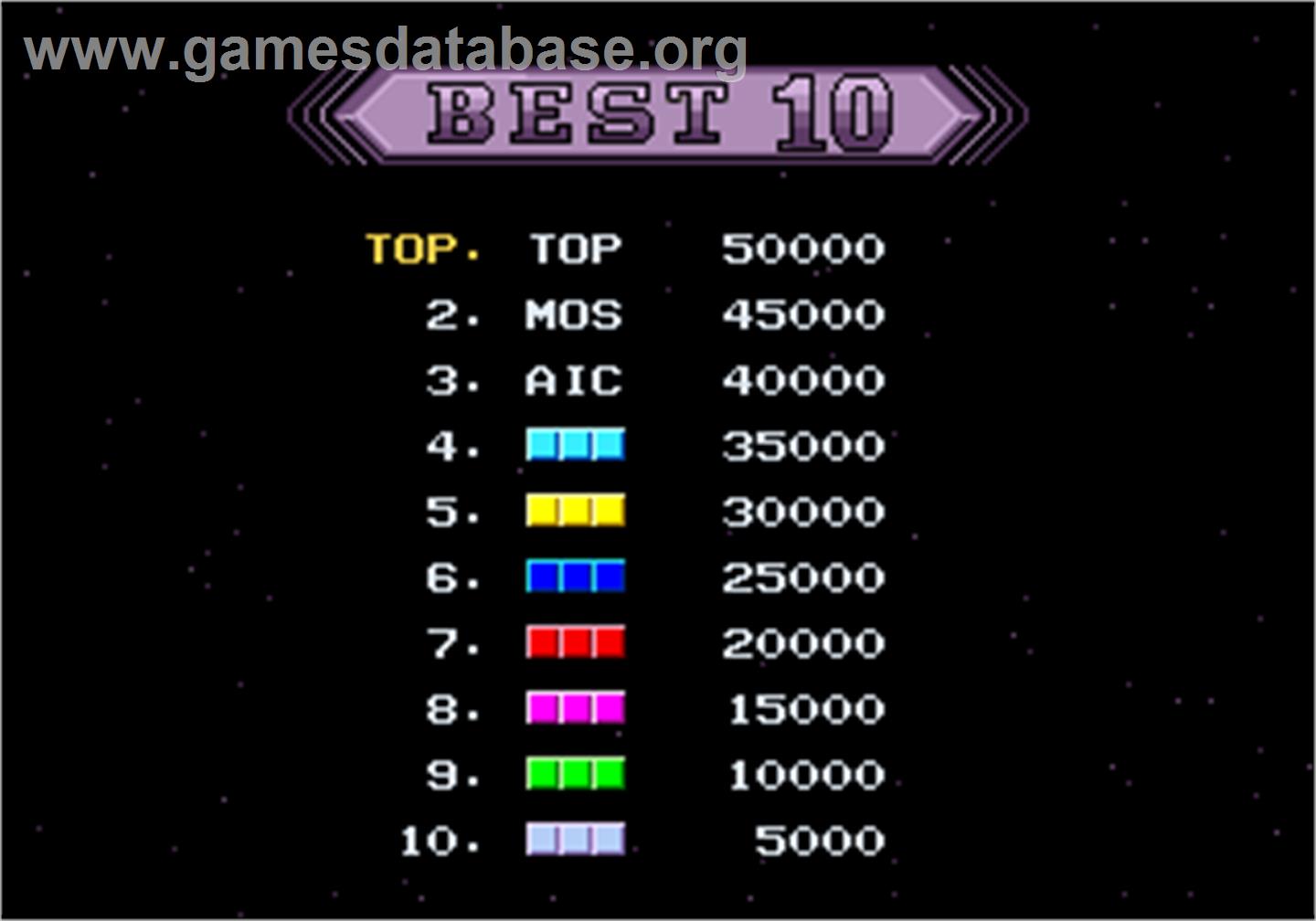 Mosaic - Arcade - Artwork - High Score Screen